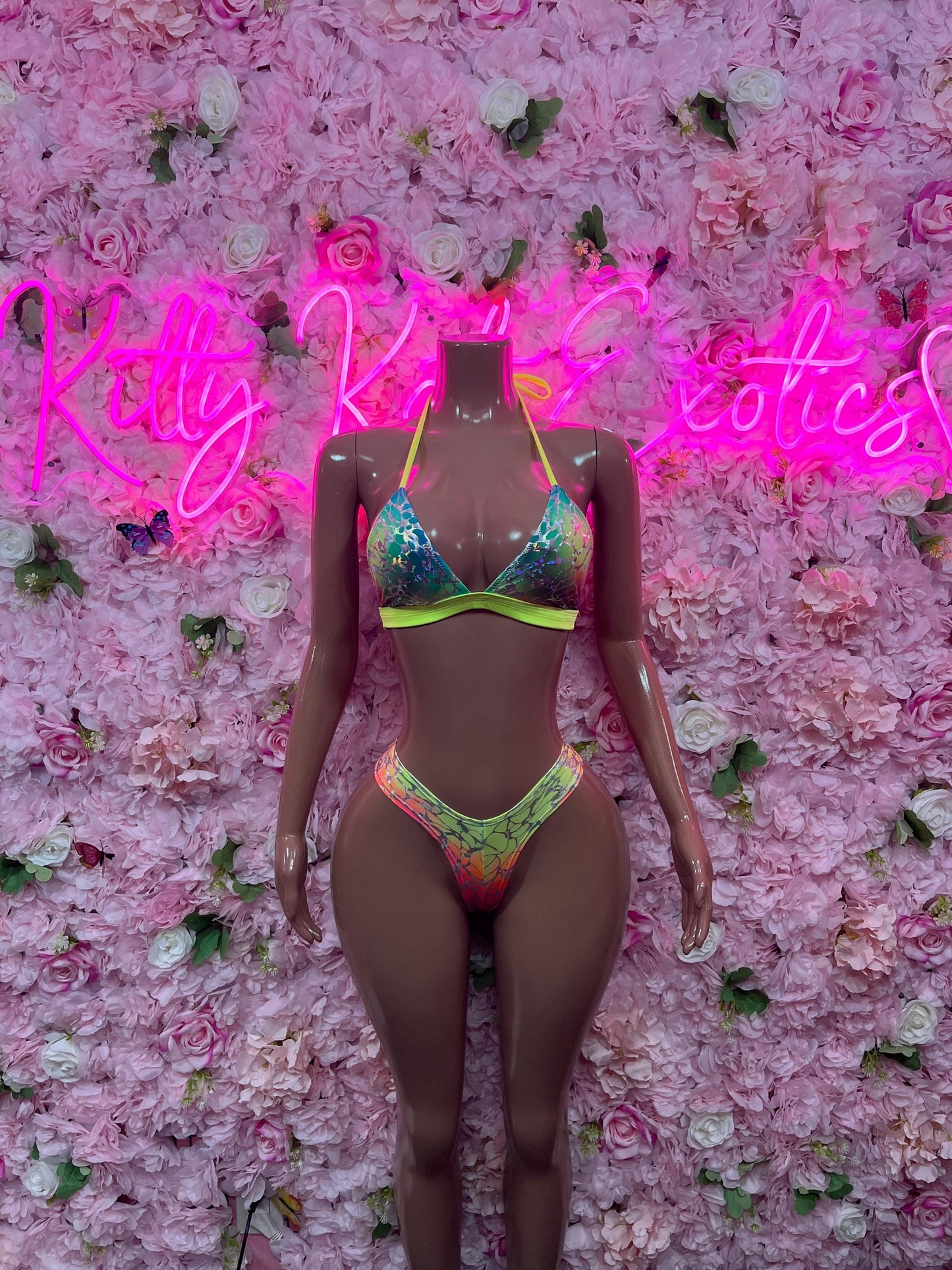 Womens Clothing Two-Piece Multicolor  Bikini  Exotic Dancewear for Performers, Raves, or Night Out | Bottle girl Outfits