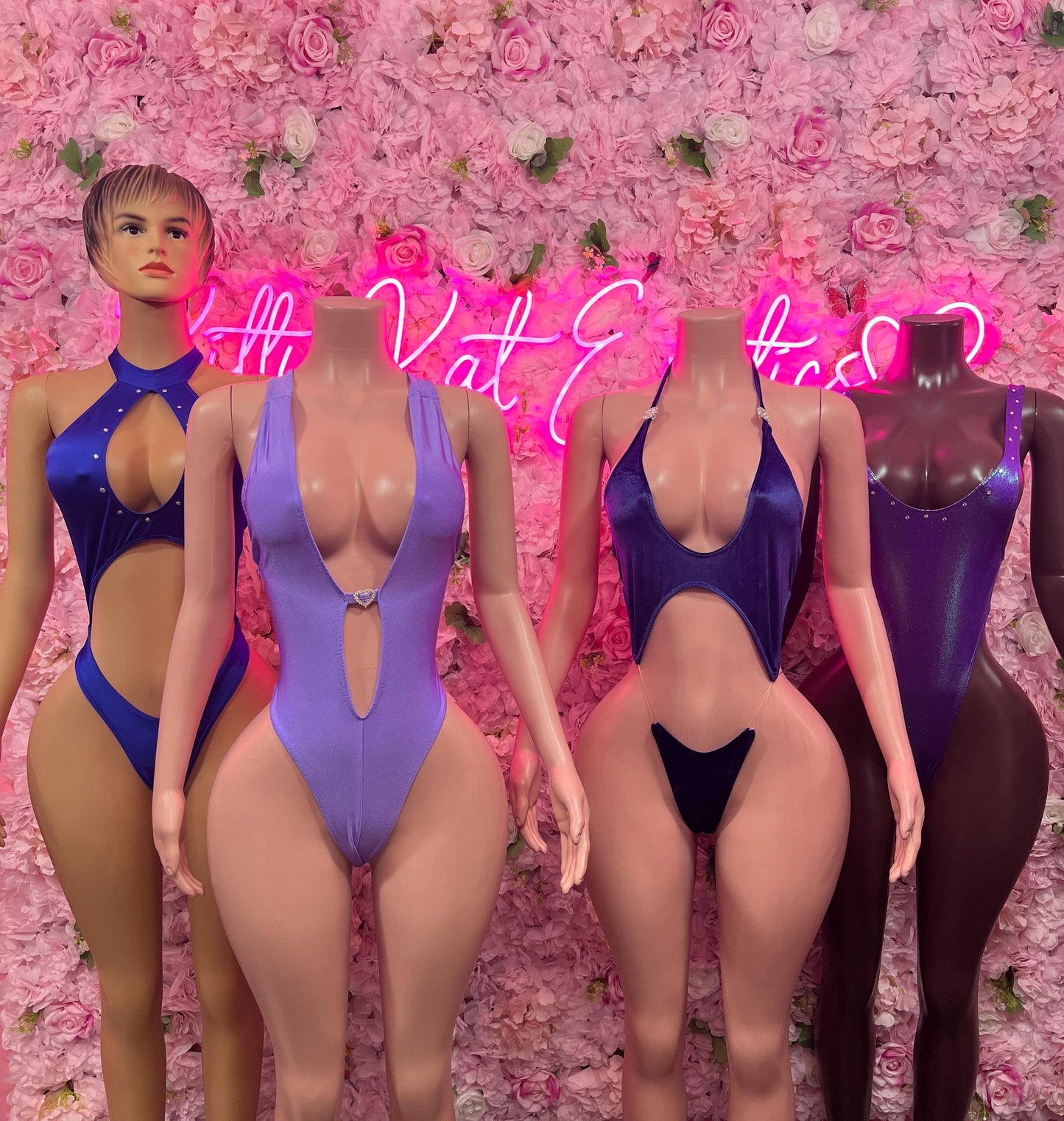 Exotic Dancewear  One-Piece Slingshot -  Purple Design | Exotic Dancewear for Performers, Raves, & Nights Out