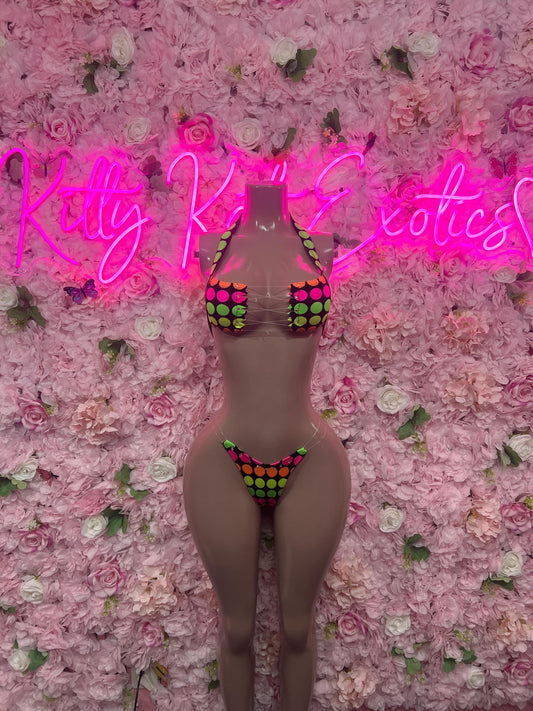 Womens Clothing Two-Piece Multicolor Bikini  Cute Swimsuit Set for Beach, Pool, or Vacation | Exotic Dancewear Festival wear