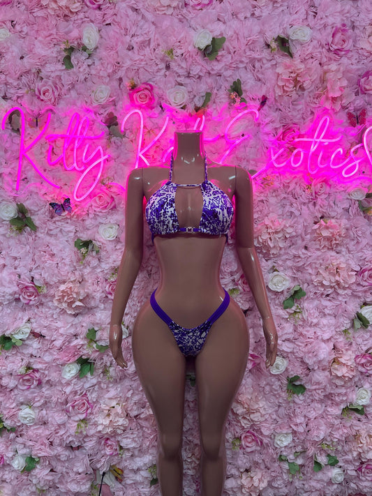 Womens Clothing Two-Piece -  Purple Design | Exotic Dancewear for Performers, Raves, & Nights Out