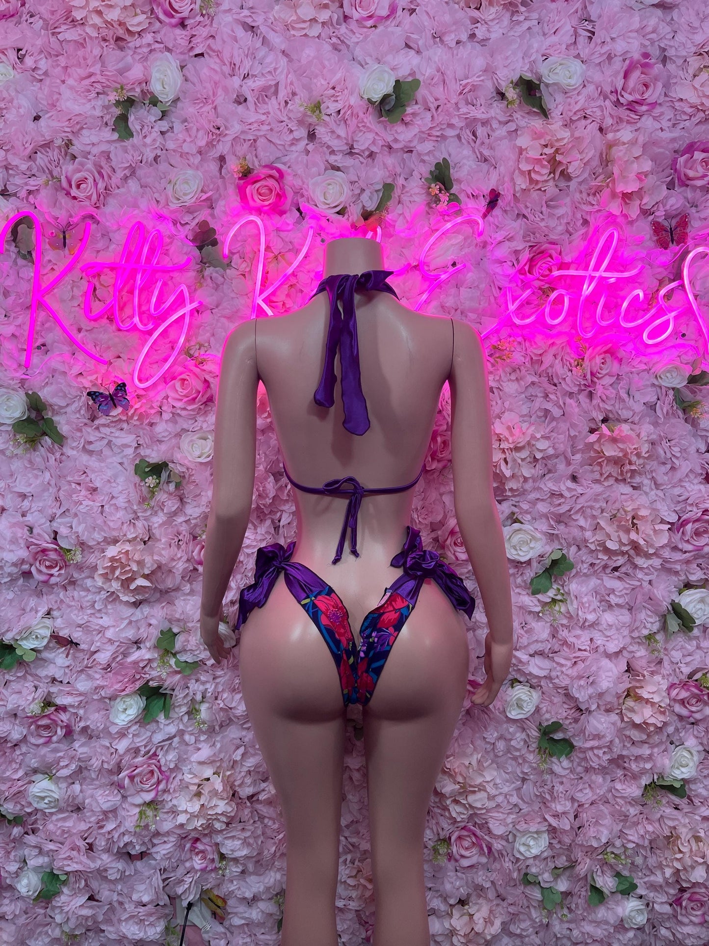 Womens Clothing Two-Piece - Floral Design | Exotic Dancewear for Performers, Raves, & Nights Out