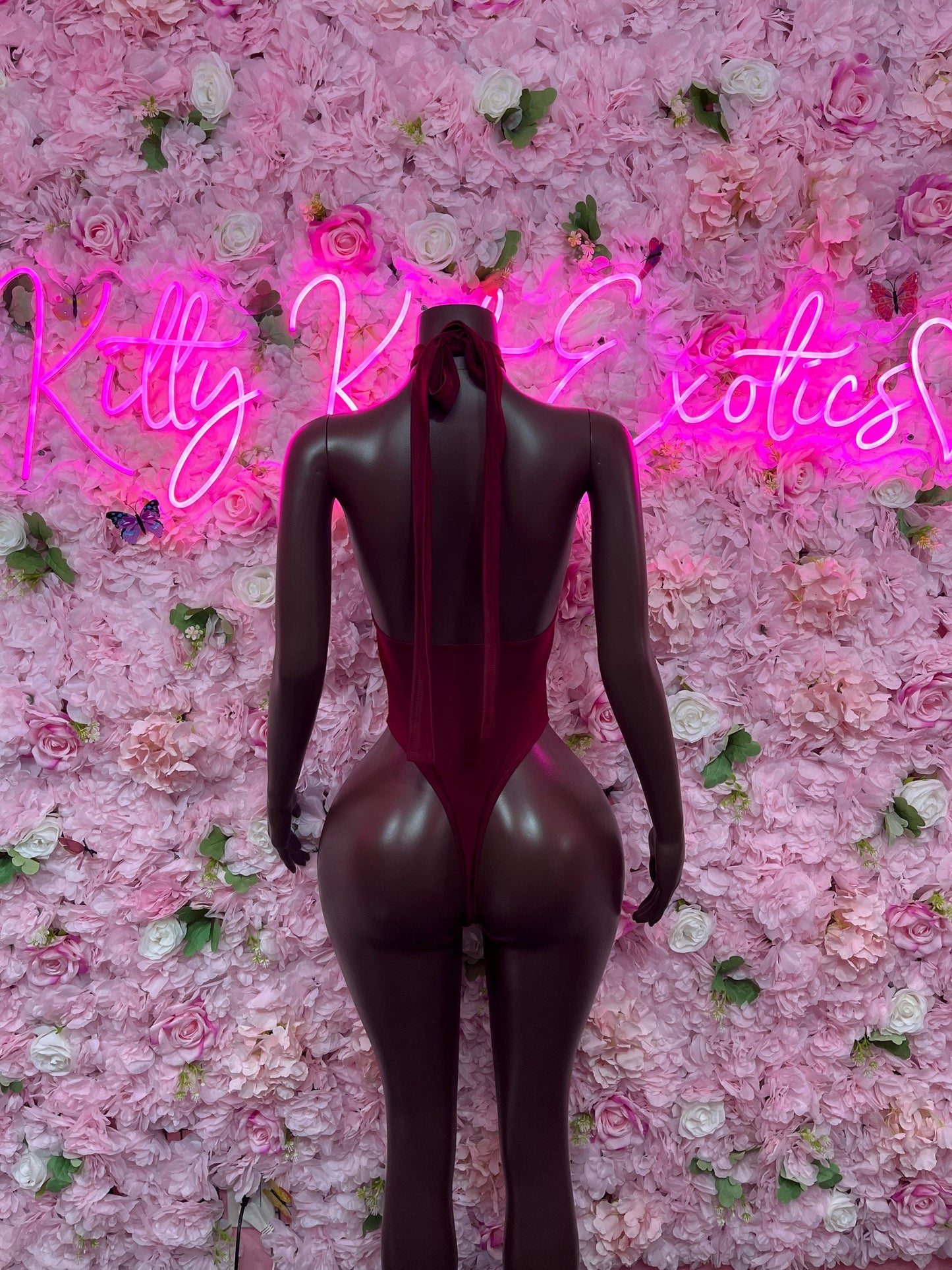 Bottle girl One-Piece -  Red Metallic Design | Exotic Dancewear for Performers, Raves, & Nights Out