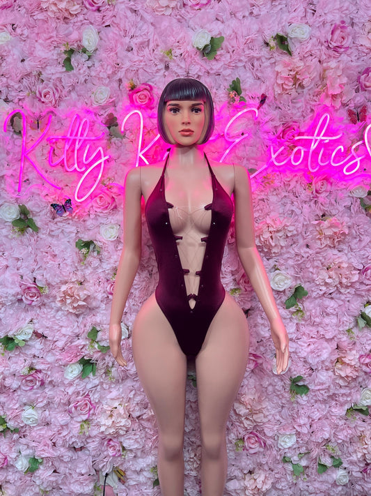 Valentines Day Bartender One-Piece Bodysuit -  Red Design | Exotic Dancewear for Performers, Raves, & Nights Out