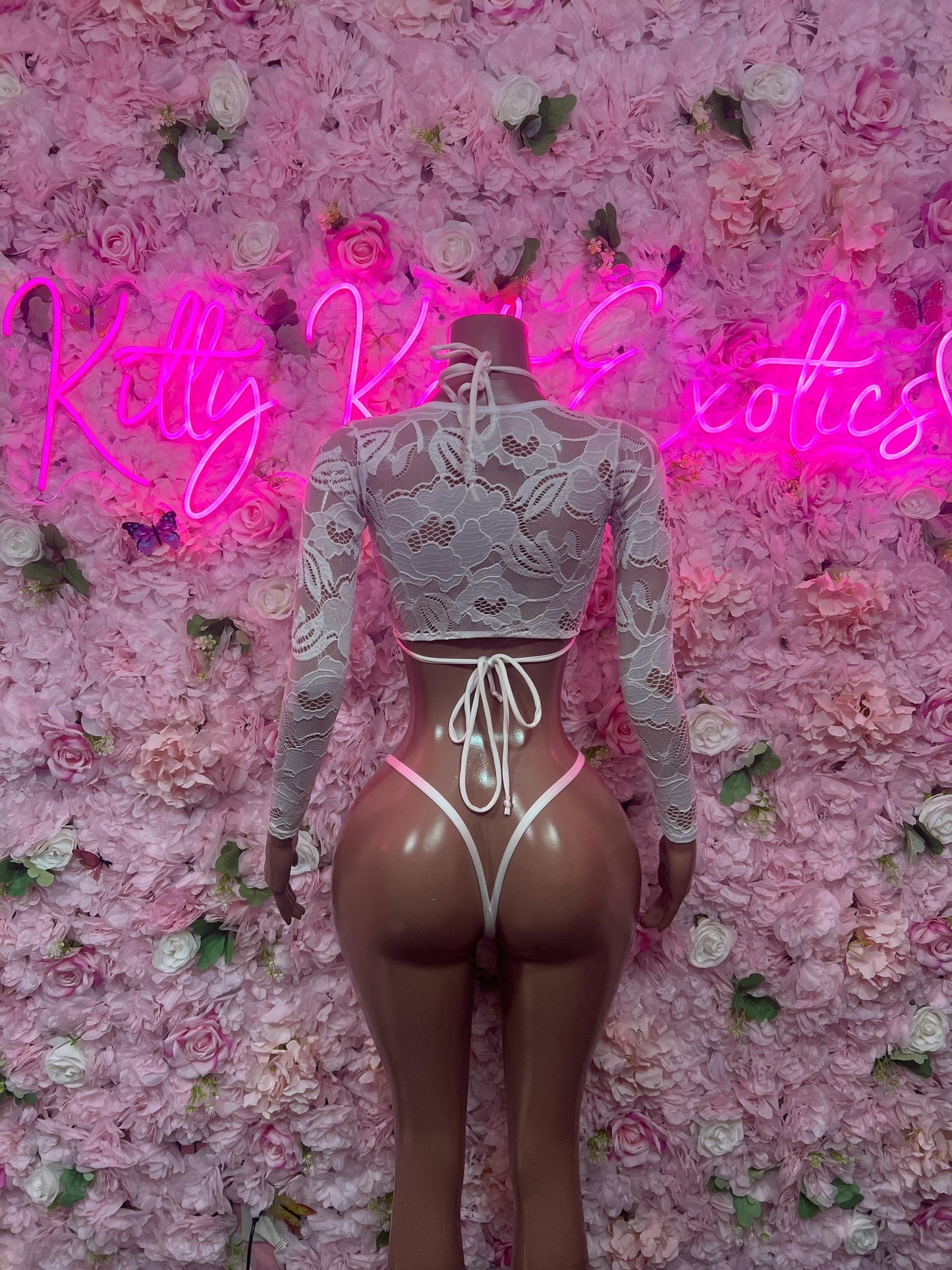 Festival Two Piece  Sleeved White Exotic Dancewear Bottlegirl Fedtival wear Bartender Outfit