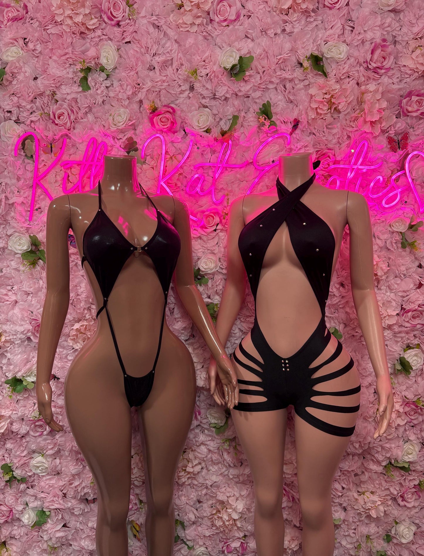 Exotic Dancewear One - Piece Black Slingshot  Exotic Dancewear for Performers, Raves, or Night Out | Sexy and Flattering Style