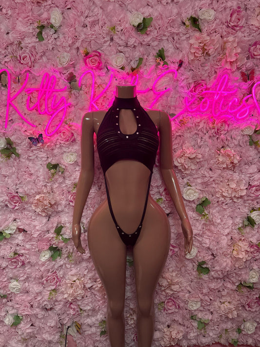 Festival wear  One - Piece Black Bodysuit  Exotic Dancewear for Performers, Raves, or Night Out | Sexy and Flattering Style