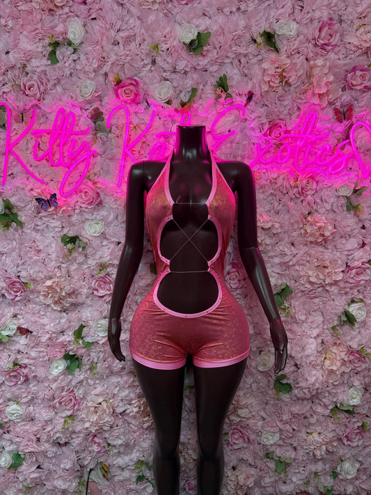 Womens Clothing One Piece Pink Bodysuit  Exotic Dancewear for Performers, Raves, or Night Out | Sexy and Flattering Style