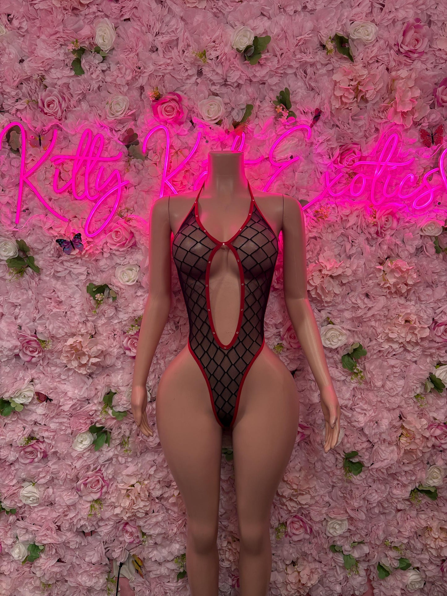 Ravewear One Piece Black Mesh Bodysuit  Exotic Dancewear for Performers, Raves, or Night Out | Sexy and Flattering Style