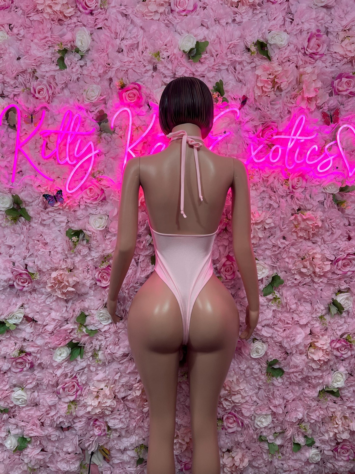 Festival Wear One Piece Pink Bodysuit  Exotic Dancewear for Performers, Raves, or Night Out | Sexy and Flattering Style