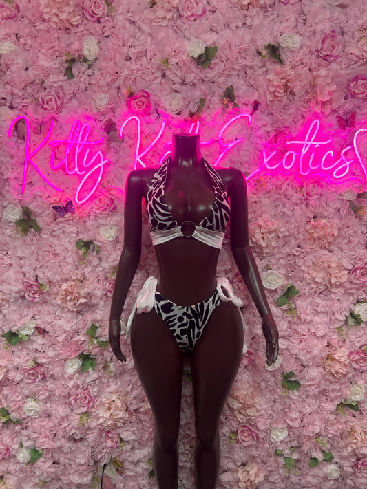 Ravewear Two Piece Zebra  Exotic Dancewear for Performers, Raves, or Night Out | Sexy and Flattering Style