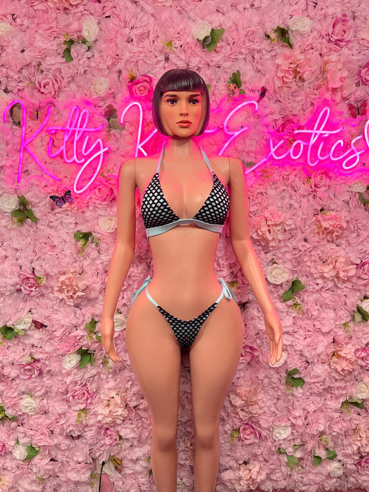 Festival Wear Two Piece Blue Bikini  Exotic Dancewear for Performers, Raves, or Night Out | Sexy and Flattering Style