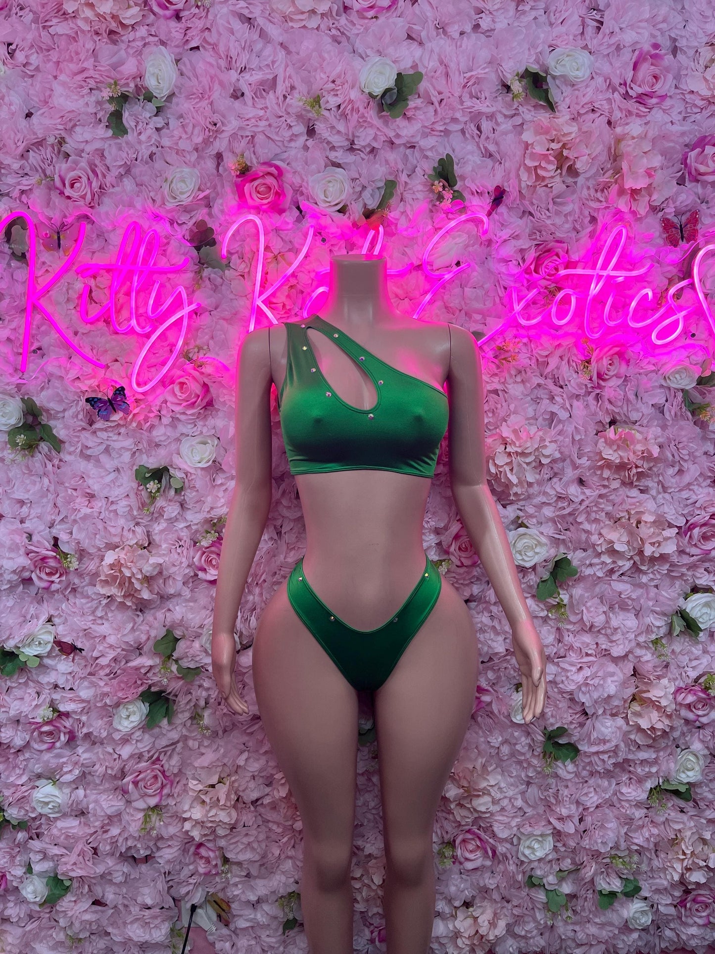 Festival Wear Two Piece Green  Exotic Dancewear for Performers, Raves, or Night Out | Sexy and Flattering Style