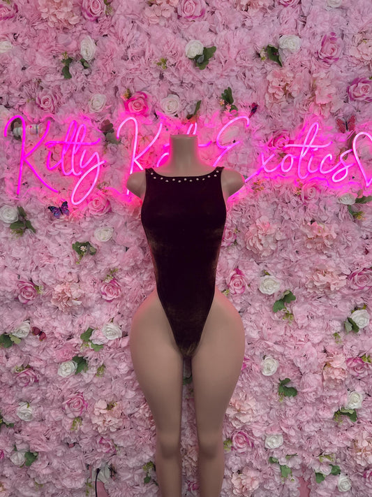 Bartender One Piece Brown Bodysuit  Exotic Dancewear for Performers, Raves, or Night Out | Sexy and Flattering Style