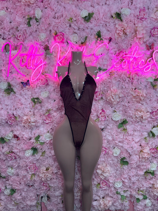 Bartender One Piece Brown Bodysuit  Exotic Dancewear for Performers, Raves, or Night Out | Sexy and Flattering Style