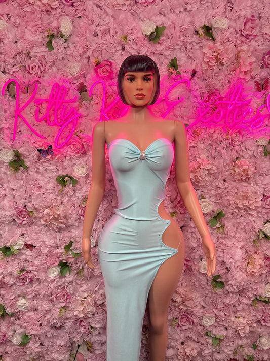 Womens Clothing Teal Gown  Sexy Party Outfit, Clubwear, or Night Out Fashion | Shiny and Bold Statement Look Womens Clothing