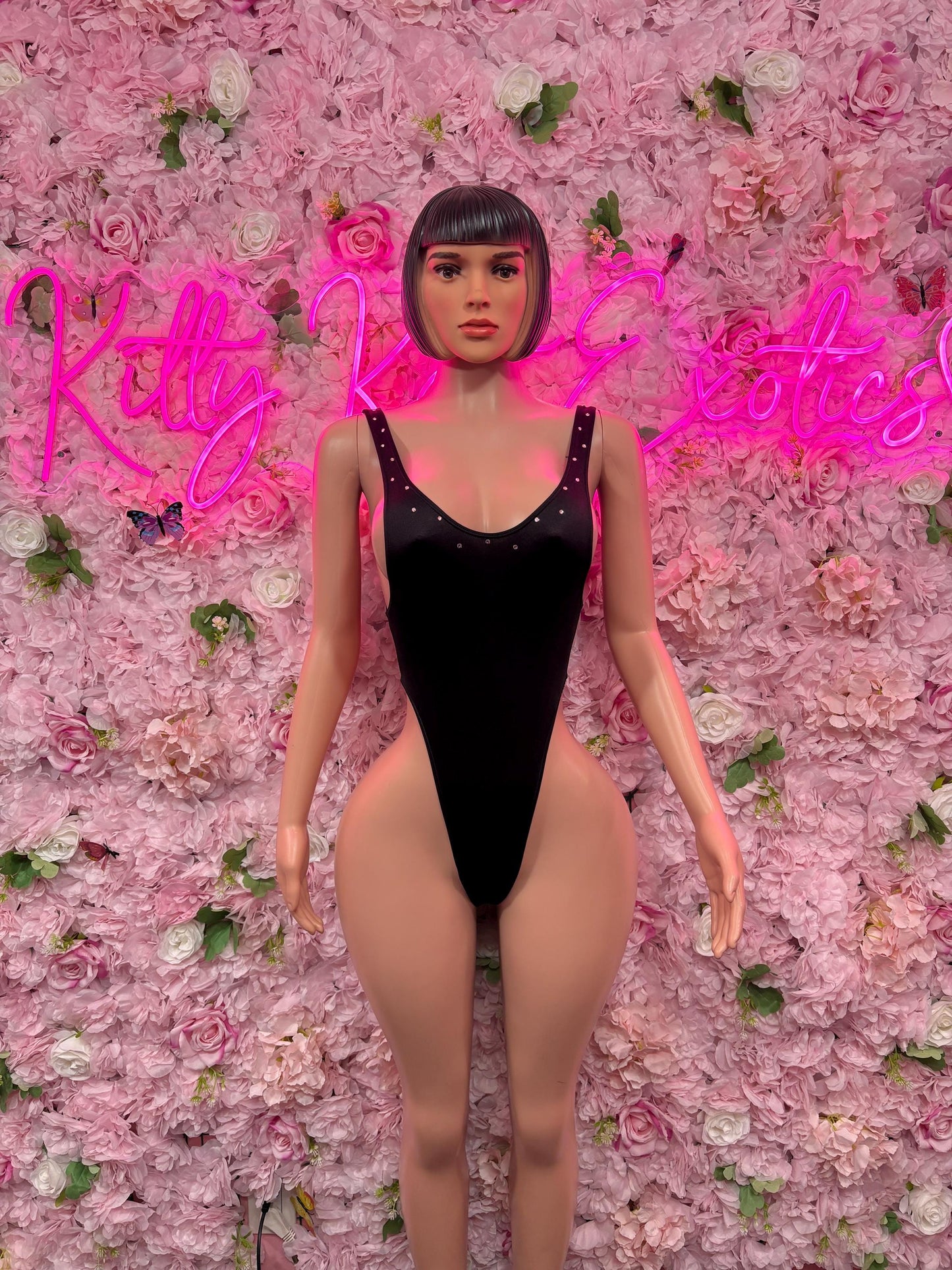 Bartender One Piece Black Bodysuit  Exotic Dancewear for Performers, Raves, or Night Out | Sexy and Flattering Style