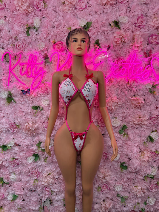 Valentines Day Exotic Dancewear One-Piece Slingshot Bodysuit  - Sexy Romantic Outfit for Date Night - Cute Gift for Her