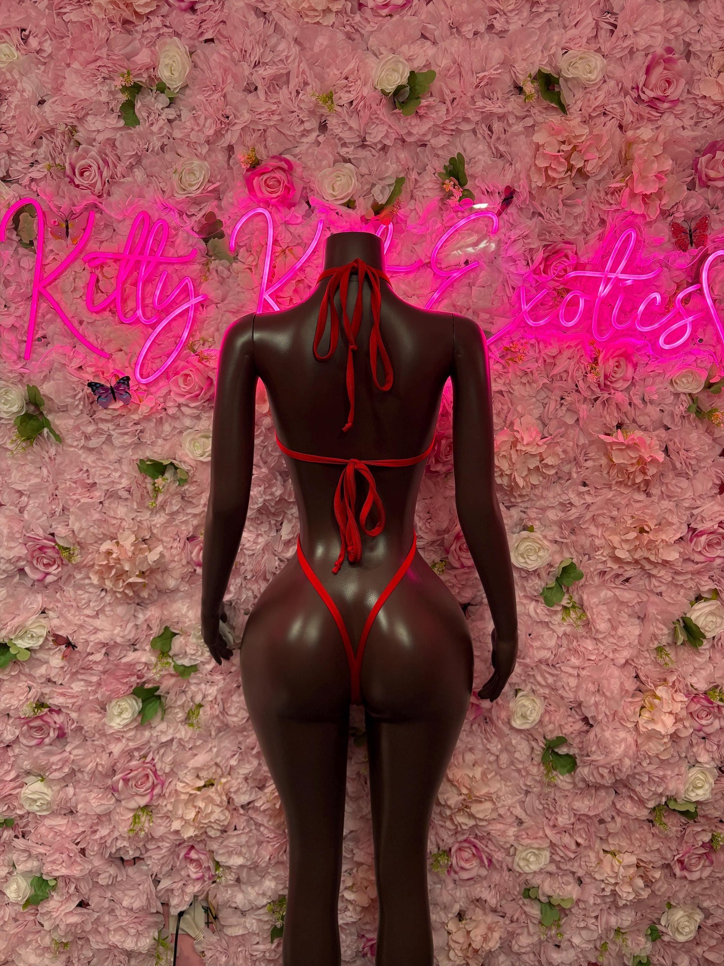 Valentines Day Exotic Dancewear One-Piece Slingshot Bodysuit  - Sexy Hearts Romantic Outfit for Date Night - Cute Gift for Her