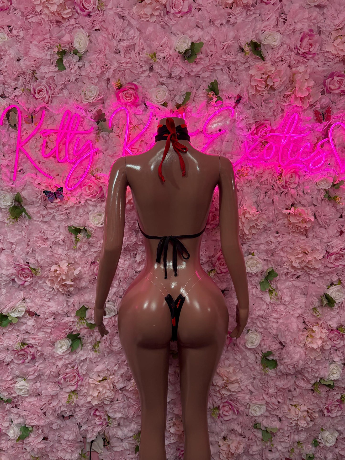 Valentines Day Exotic Dancewear Two-Piece Bodysuit  - Sexy Hearts Romantic Outfit for Date Night - Cute Gift for Her