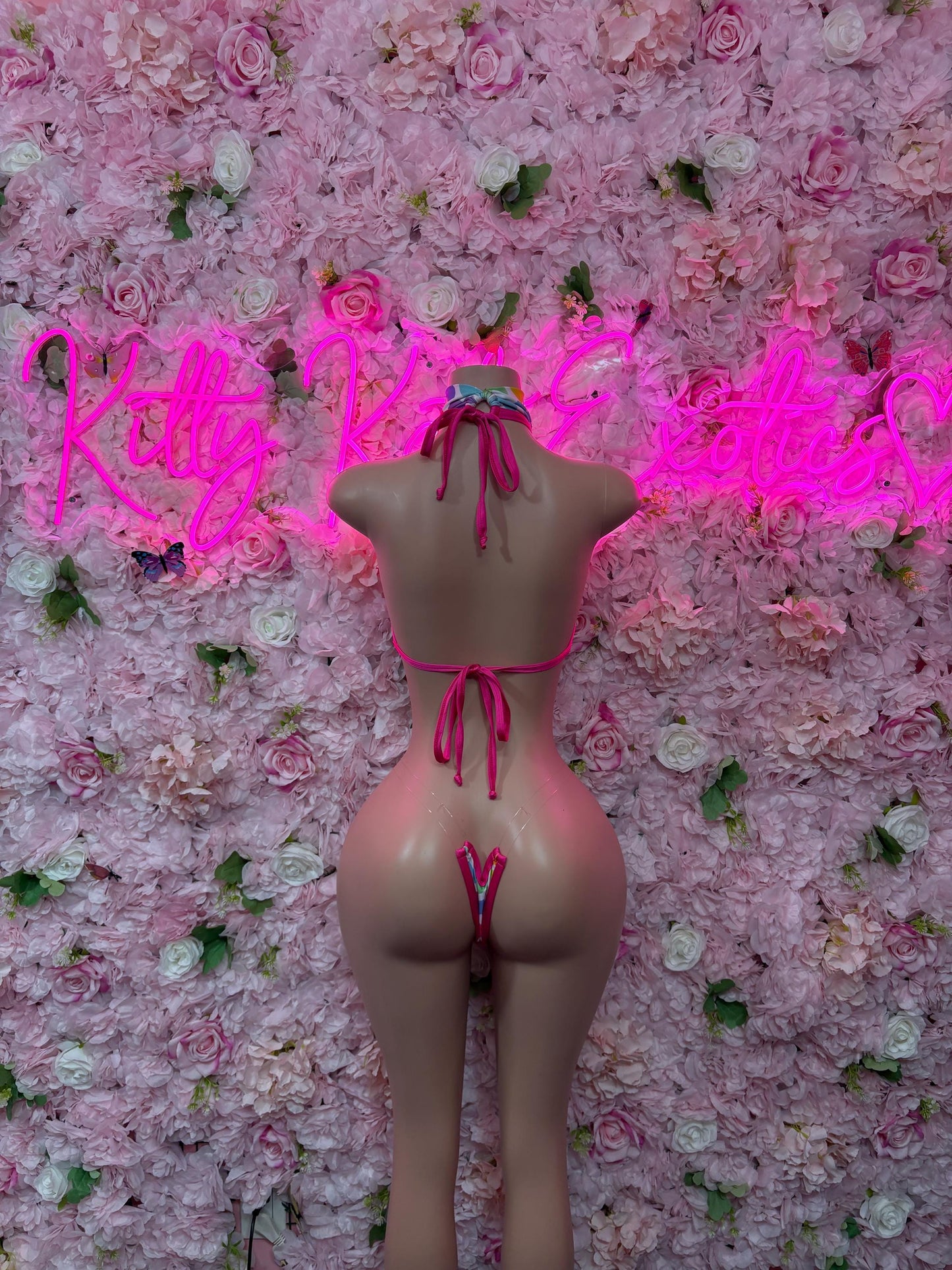 Cute Valentines Day Exotic Dancewear Two-Piece Bodysuit  - Sexy Hearts Romantic Outfit for Date Night - Cute Gift for Her