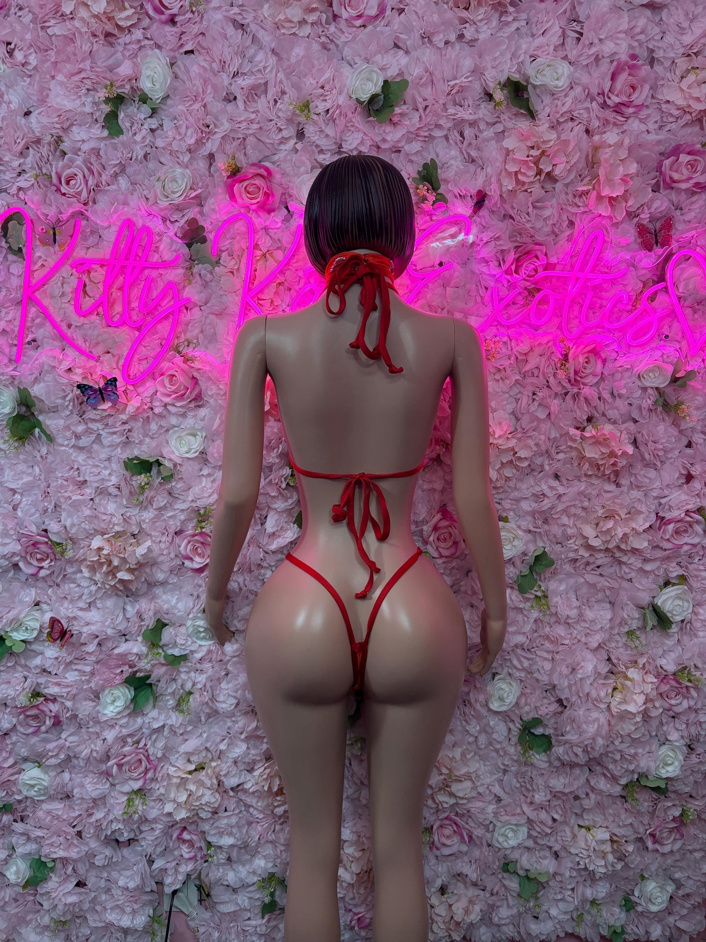 Valentines Day Exotic Dancewear Two-Piece Bikini  - Sexy Hearts Romantic Outfit for Date Night - Cute Gift for Her