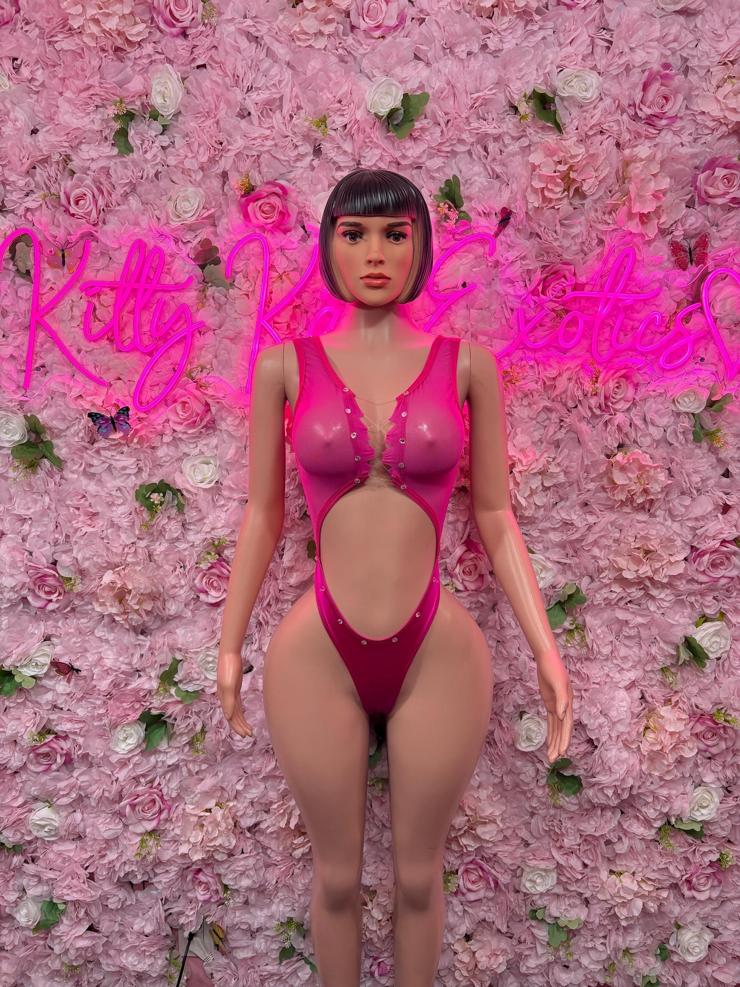 Festival Outfit One Piece Pink -  Exotic Dancewear  Elegant and Sexy Evening Dress for Performers, Events, or Special Occasions