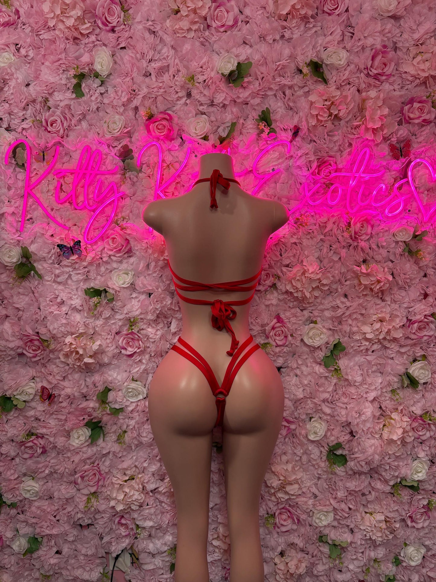 Valentines Day Exotic Dancewear Two-Piece Bodysuit  - Sexy Hearts Romantic Outfit for Date Night - Cute Gift for Her