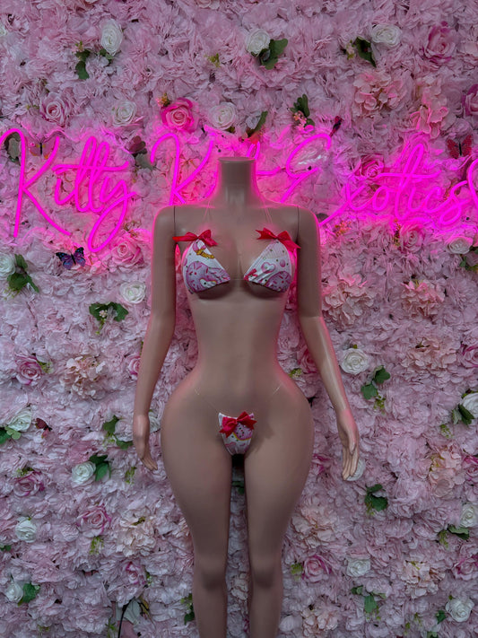 Gift For Her Valentines Day Two-Piece Bikini  - Sexy Hearts Romantic Outfit for Date Night - Cute Gift for Her