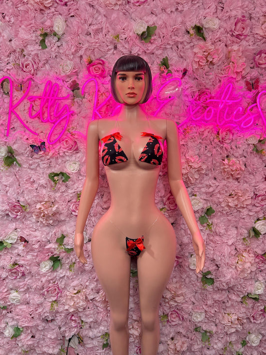 Gift For Her Valentines Day Two-Piece Bikini  - Sexy Hearts Romantic Outfit for Date Night - Cute Gift for Her