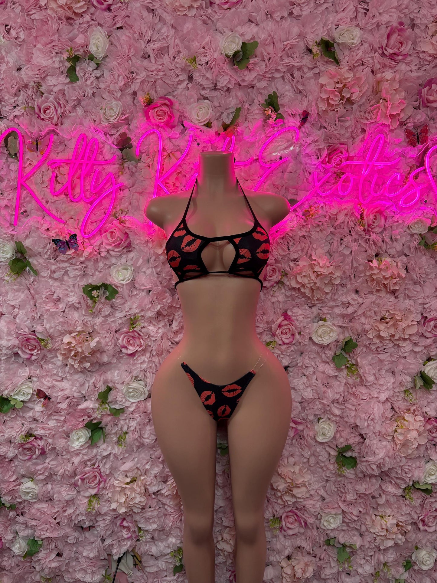 Womens Clothing Valentines Day Two-Piece Bikini  - Sexy Hearts Romantic Outfit for Date Night - Cute Gift for Her