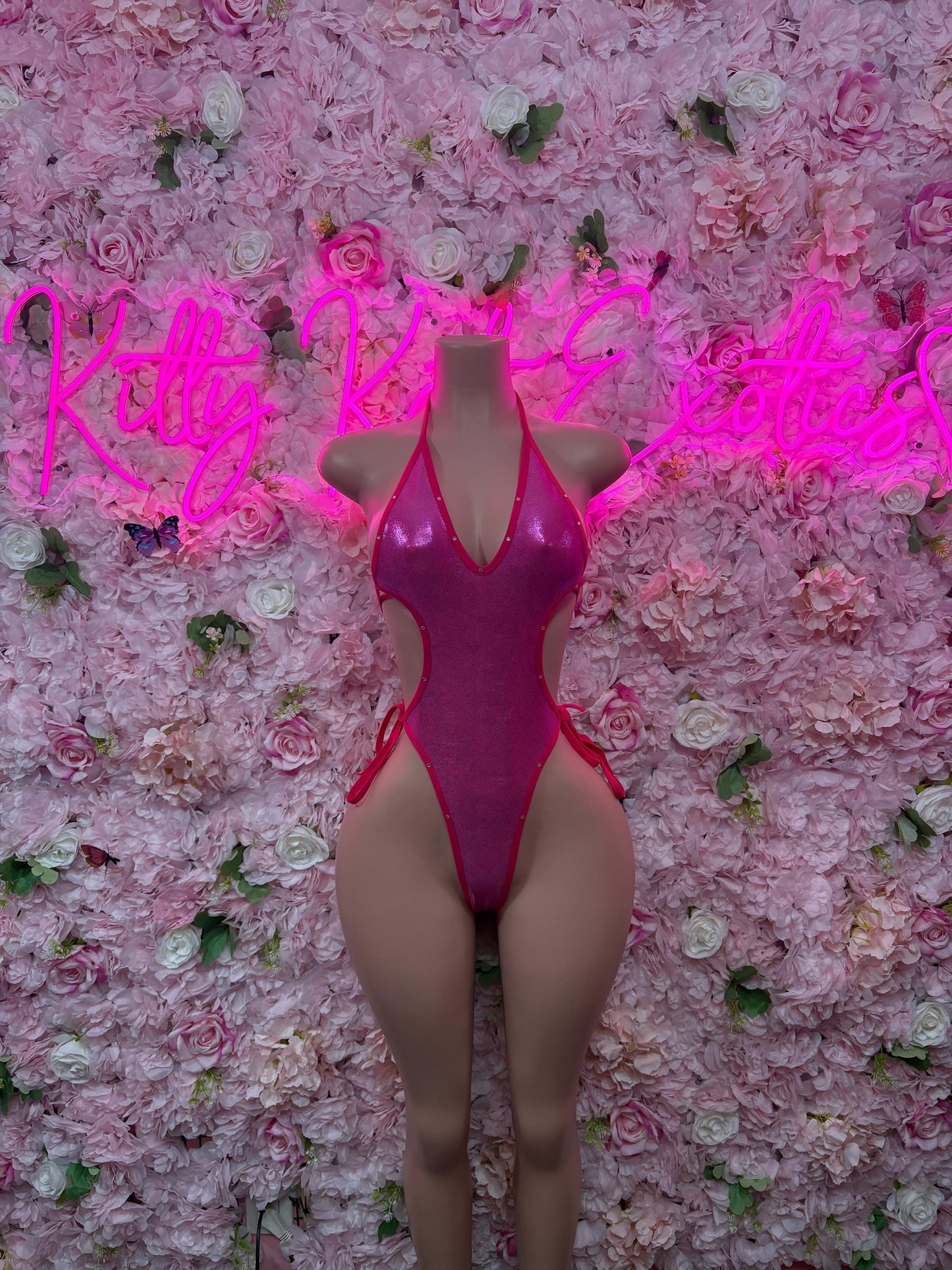 Dancewear One Piece Pink -  Exotic Dancewear  Elegant and Sexy Evening Dress for Performers, Events, or Special Occasions