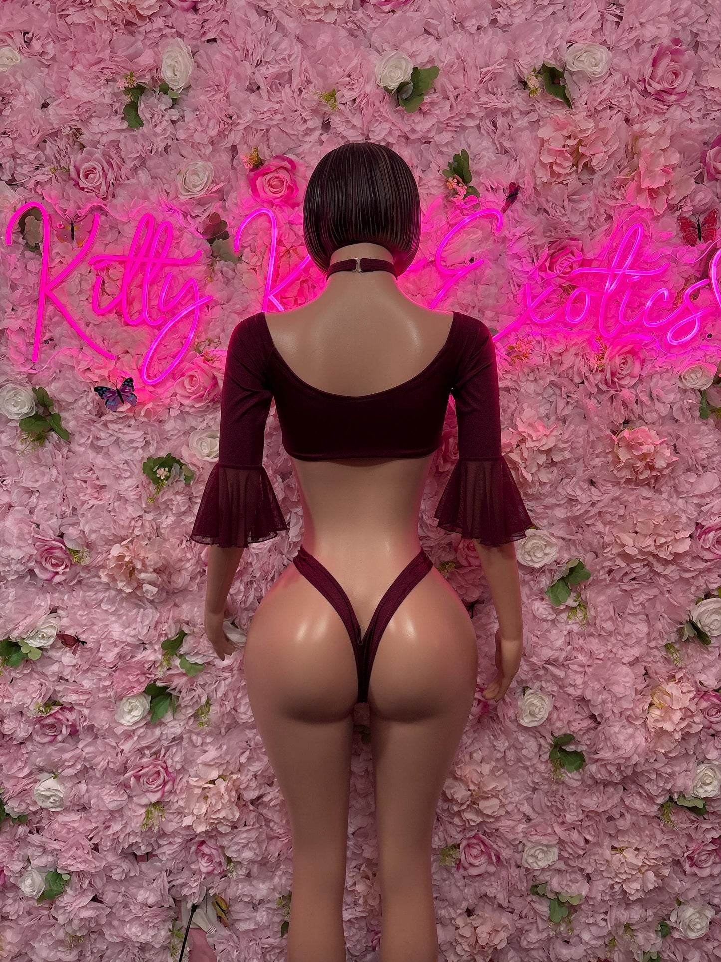 Festival Two Piece Burgundy -  Exotic Dancewear  Elegant and Sexy Evening Dress for Performers, Events, or Special Occasions