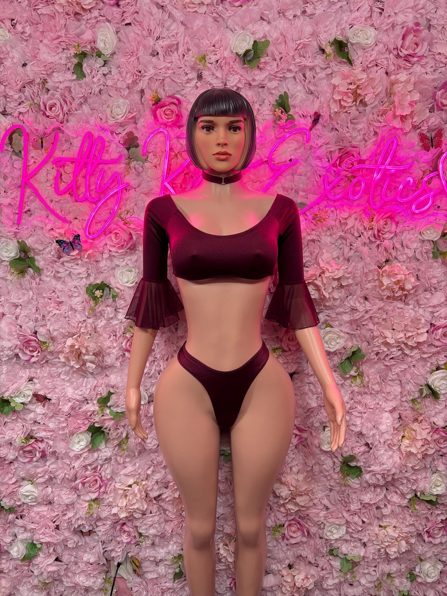 Festival Two Piece Burgundy -  Exotic Dancewear  Elegant and Sexy Evening Dress for Performers, Events, or Special Occasions