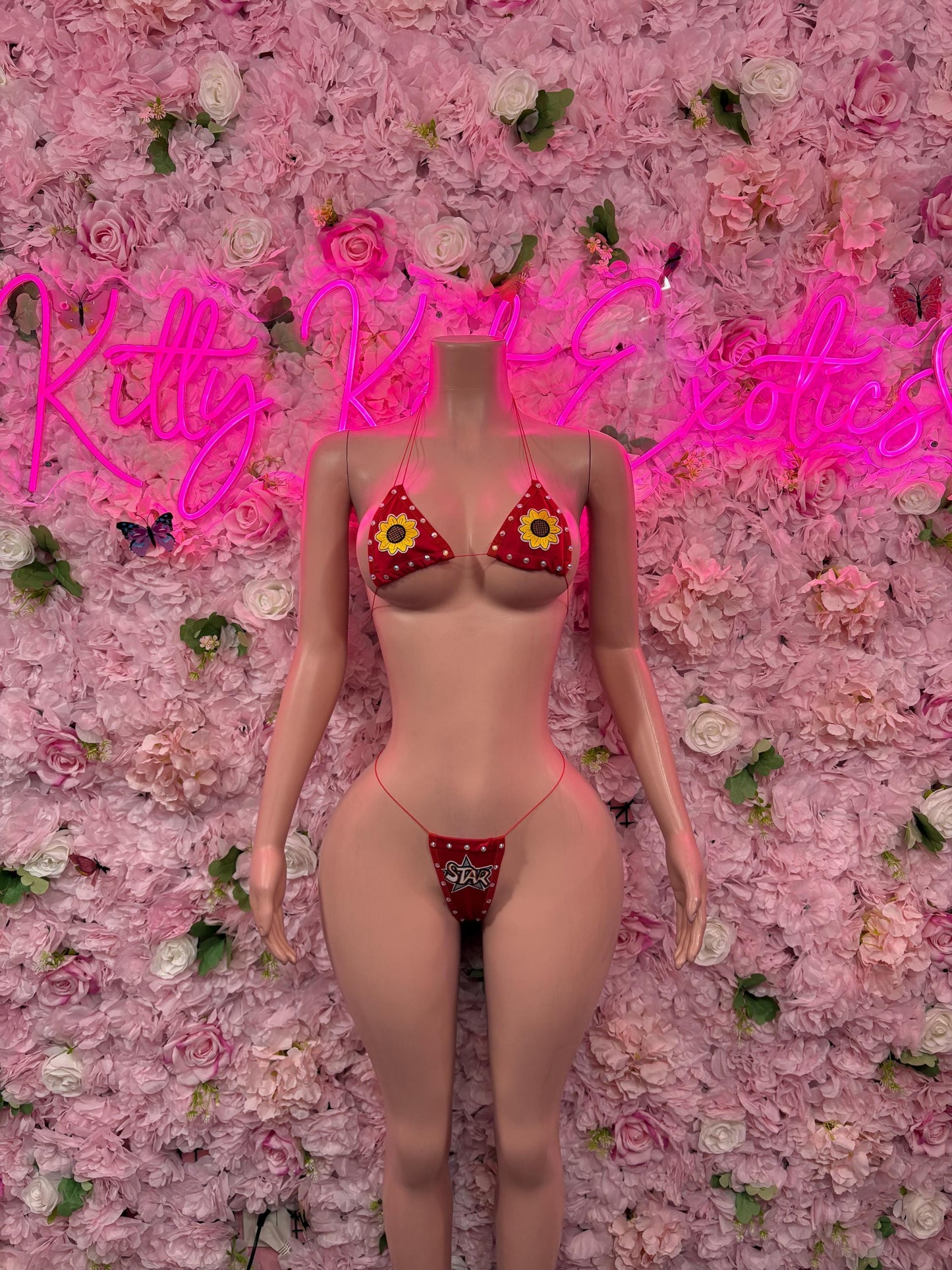 Festival Two-Piece Red Custom Bikini  Cute Swimsuit Set for Beach, Pool, or Vacation | Exotic Dancewear Festival wear