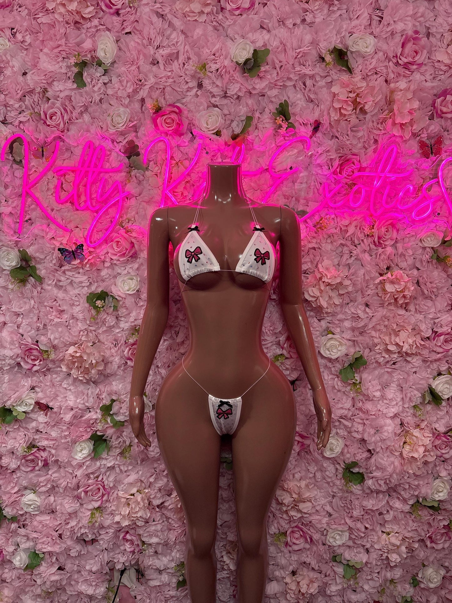 Rave Wear Two-Piece White Custom Bikini  Cute Swimsuit Set for Beach, Pool, or Vacation | Exotic Dancewear Festival wear