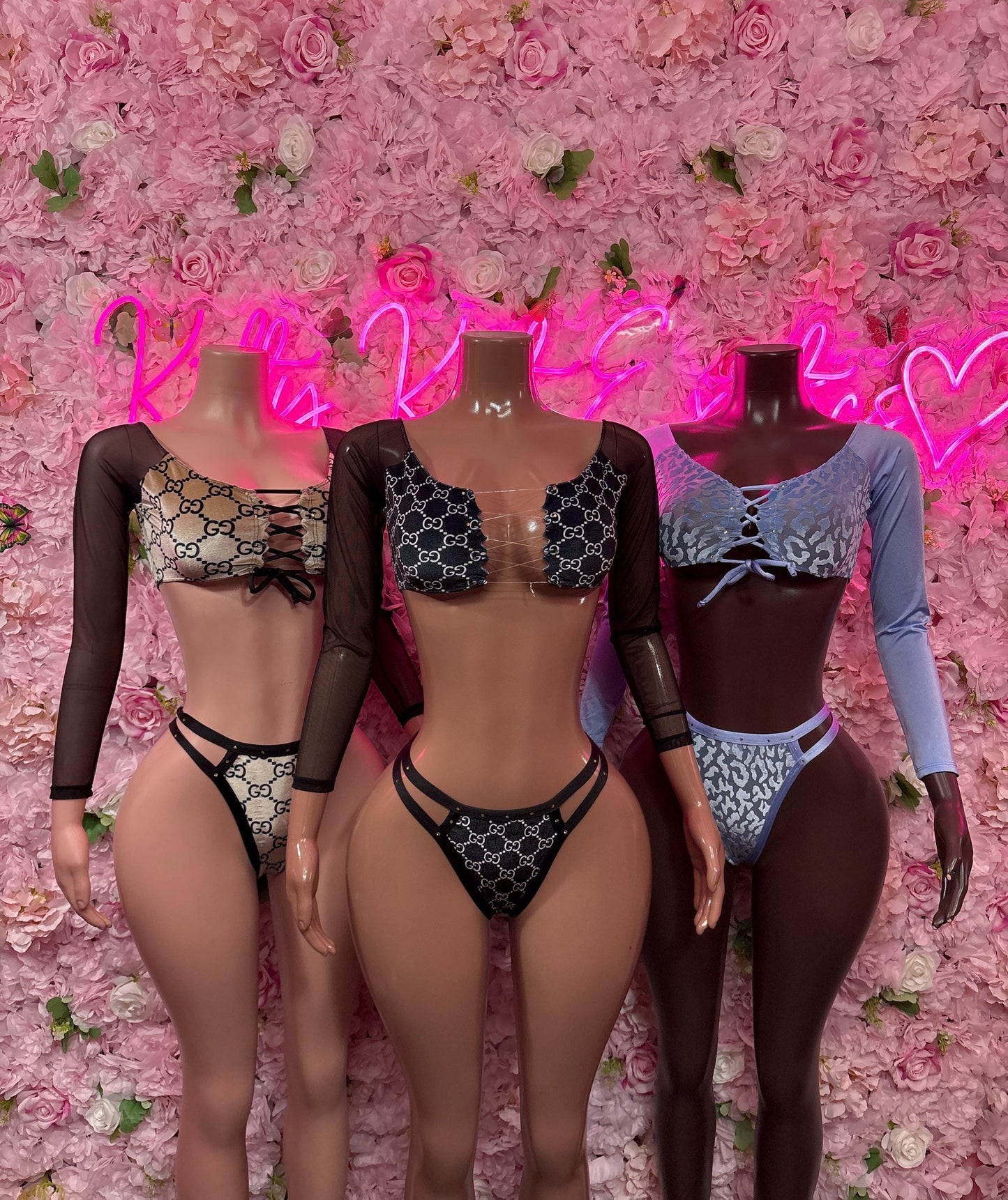 Exotic Dancewear Two Piece Blue Mesh Lace Bodysuit / Rave Outfit Bottlegirl