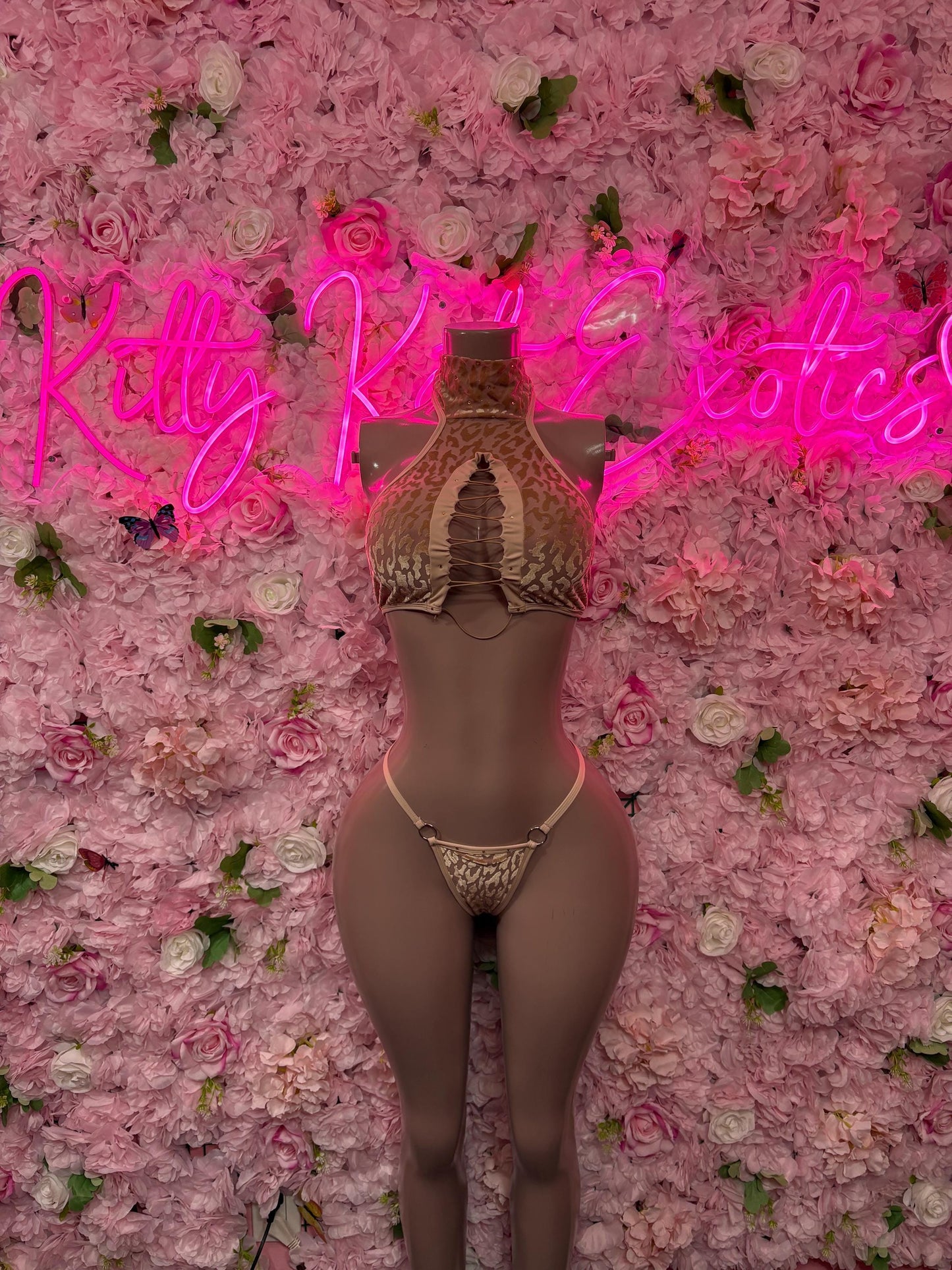 Bottlegirl Two Piece Blue Nude Lace Bodysuit / Rave Outfit Bartender