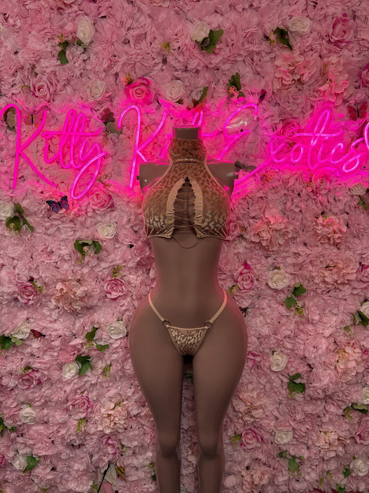 Bottlegirl Two Piece Blue Nude Lace Bodysuit / Rave Outfit Bartender