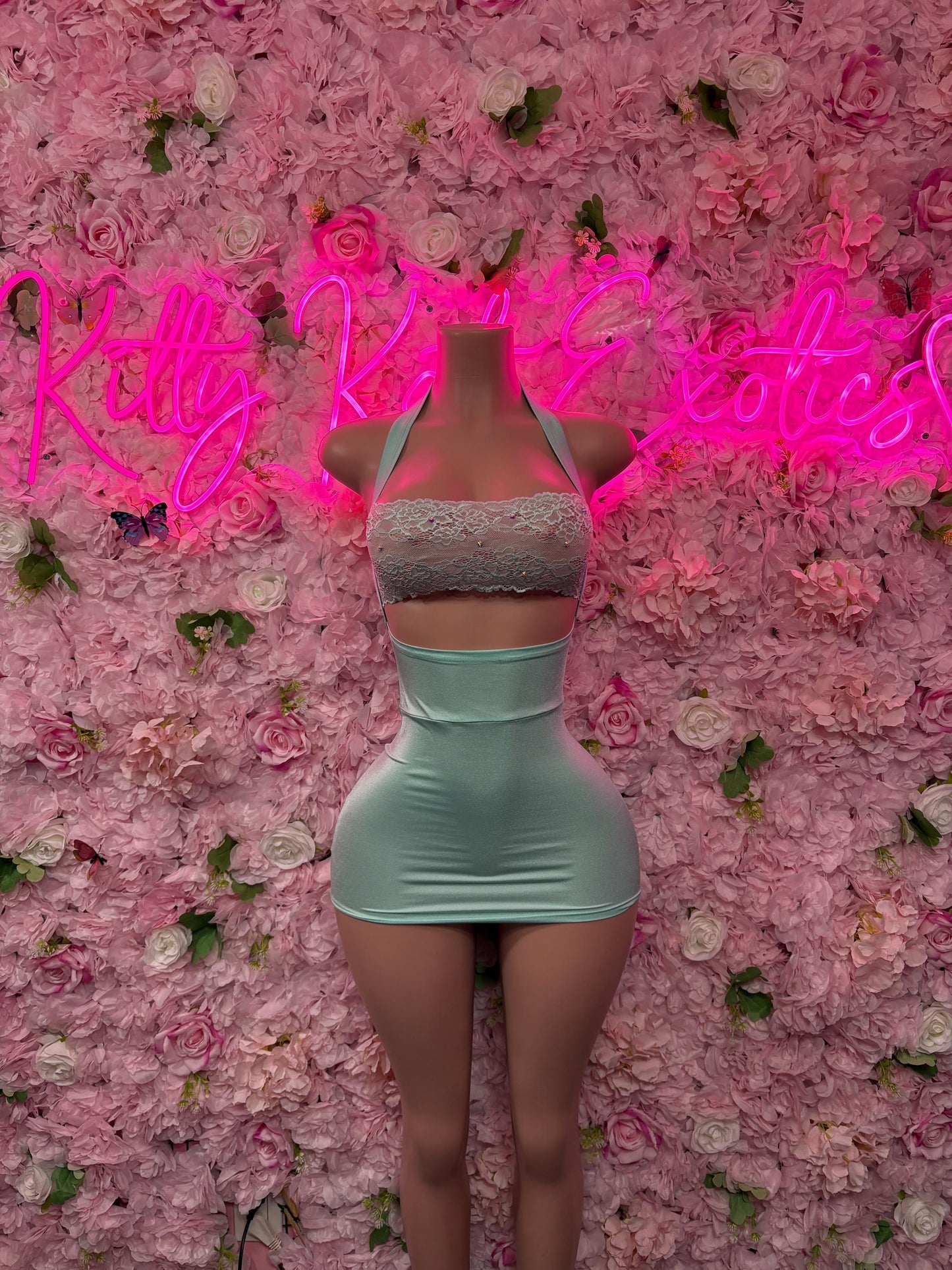 Bottlegirl Bartender One-Piece Turquoise  Bodysuit  Exotic Dancewear for Performers, Raves, or Night Out | Bottle girl Outfits