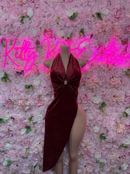 Valentines Day Sexy Lingerie Costume  Red Gown  Romantic Dancewear Outfit  Exotic Dancer & Bottle Girl Set