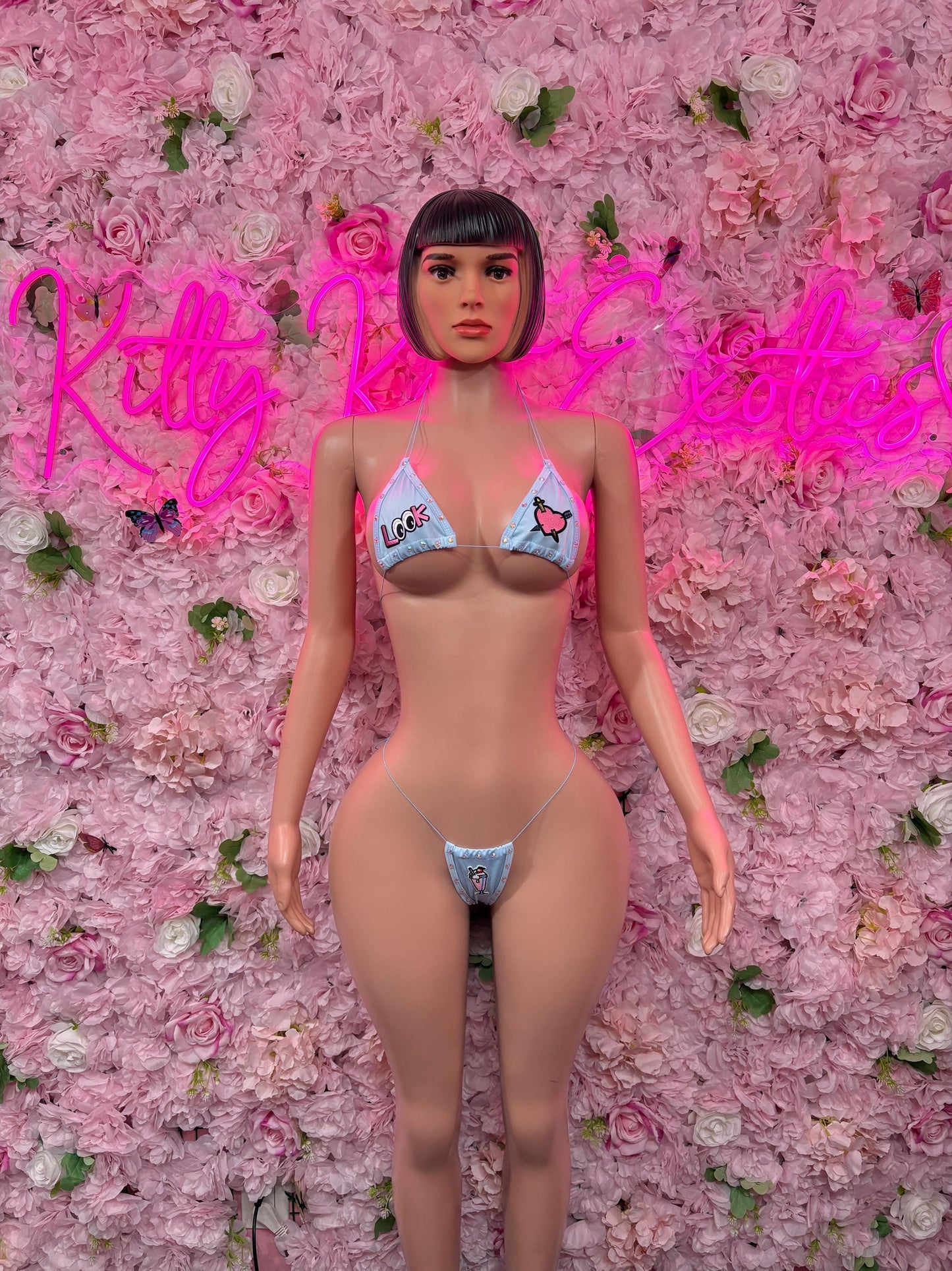 Womens Swinwear Two-Piece Blue Custom Bikini  Cute Swimsuit Set for Beach, Pool, or Vacation | Exotic Dancewear Festival wear