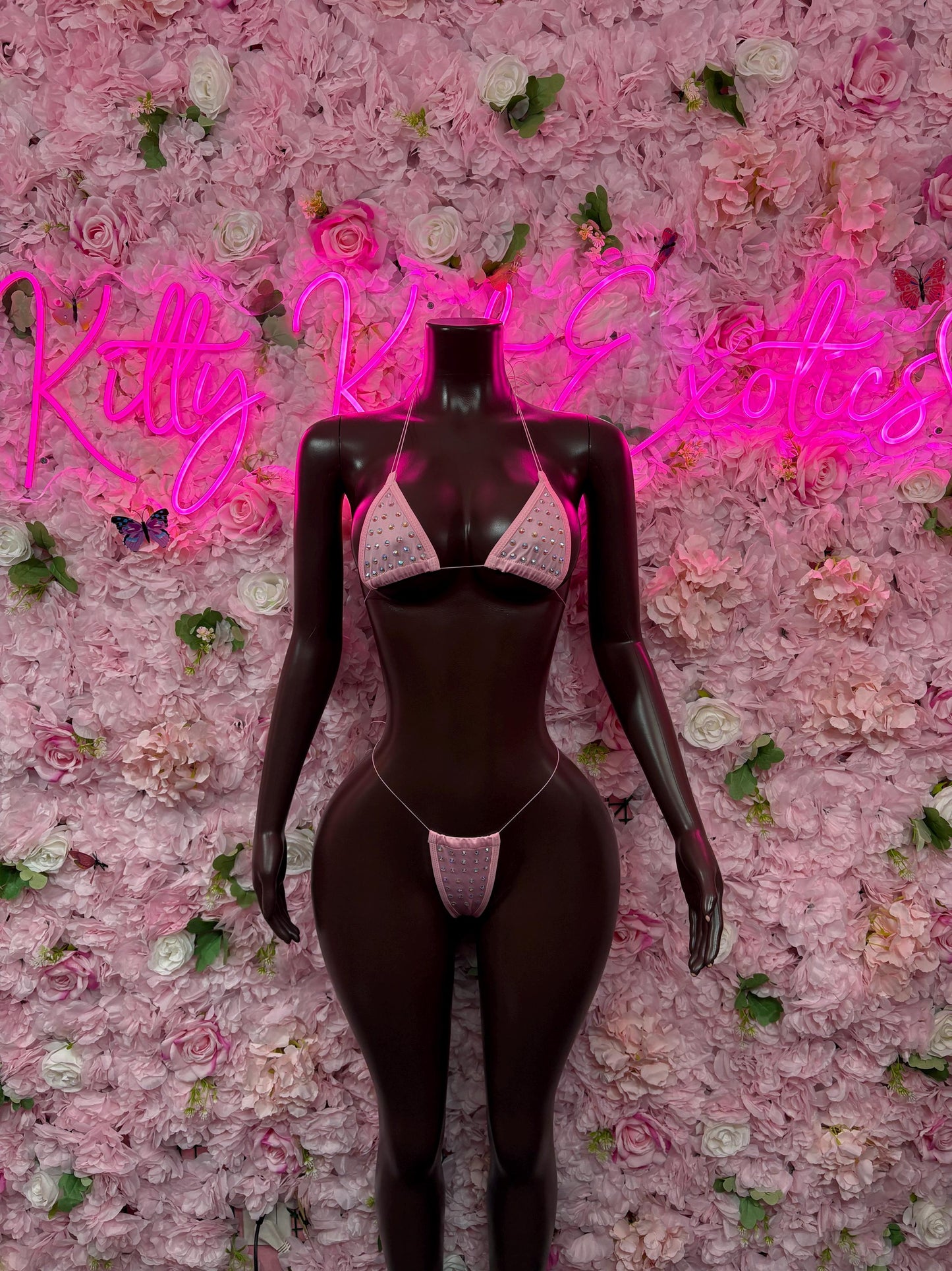 Valentines Day Two-Piece Pink Custom Bikini  Cute Swimsuit Set for Beach, Pool, or Vacation | Exotic Dancewear Festival wear