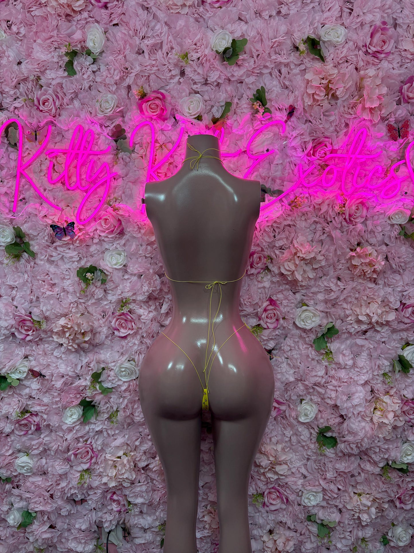 Valentines Day Two-Piece Yellow Custom Bikini  Cute Swimsuit Set for Beach, Pool, or Vacation | Exotic Dancewear Festival wear