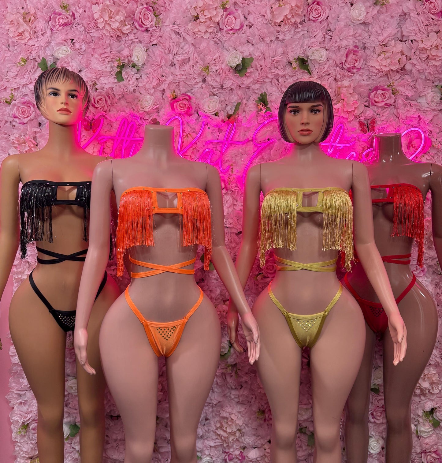 Rave Outfit Two Piece Black Fringe Dancewear Ravewear Exoticwear