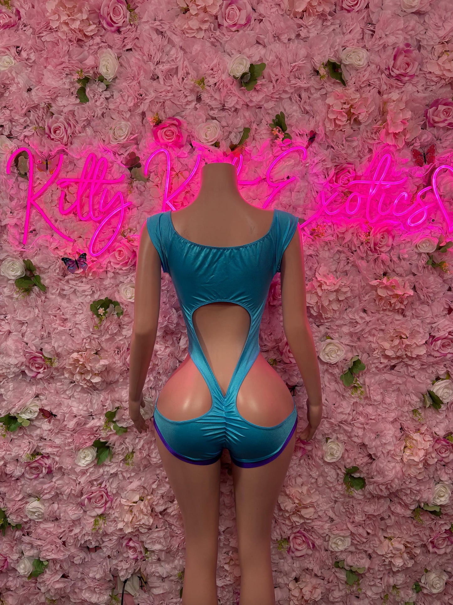 Bottlegirl Bartender Bodysuit One Piece Blue Outfit Rave Outfit