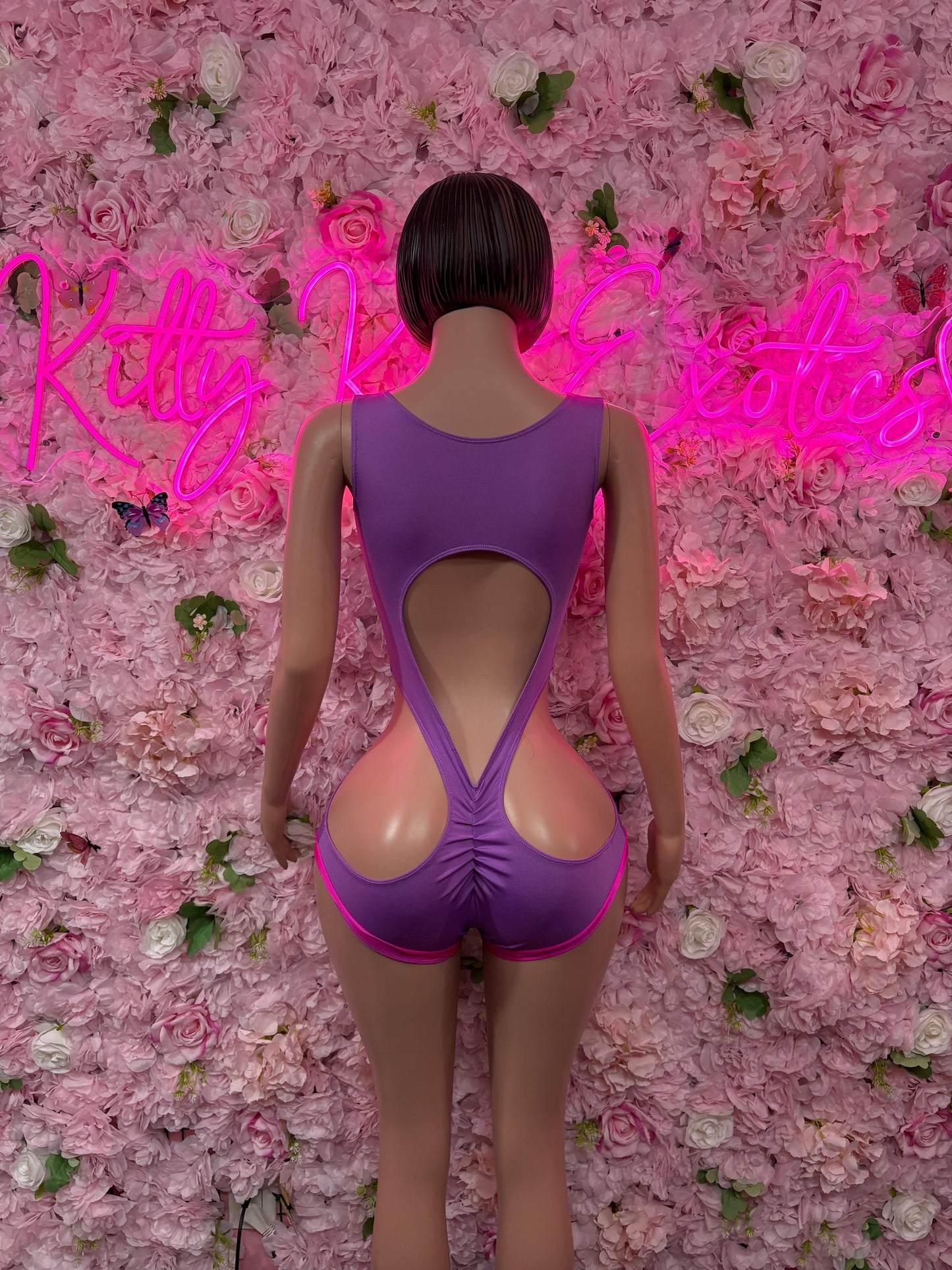 Bodysuit One Piece Purple Bottlegirl Bartender Outfit