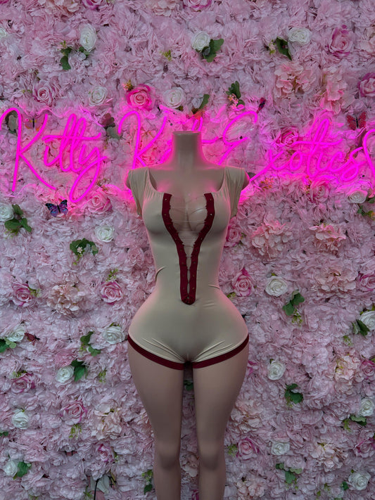Bodysuit One Piece Nude Bottlegirl Bartender Outfit