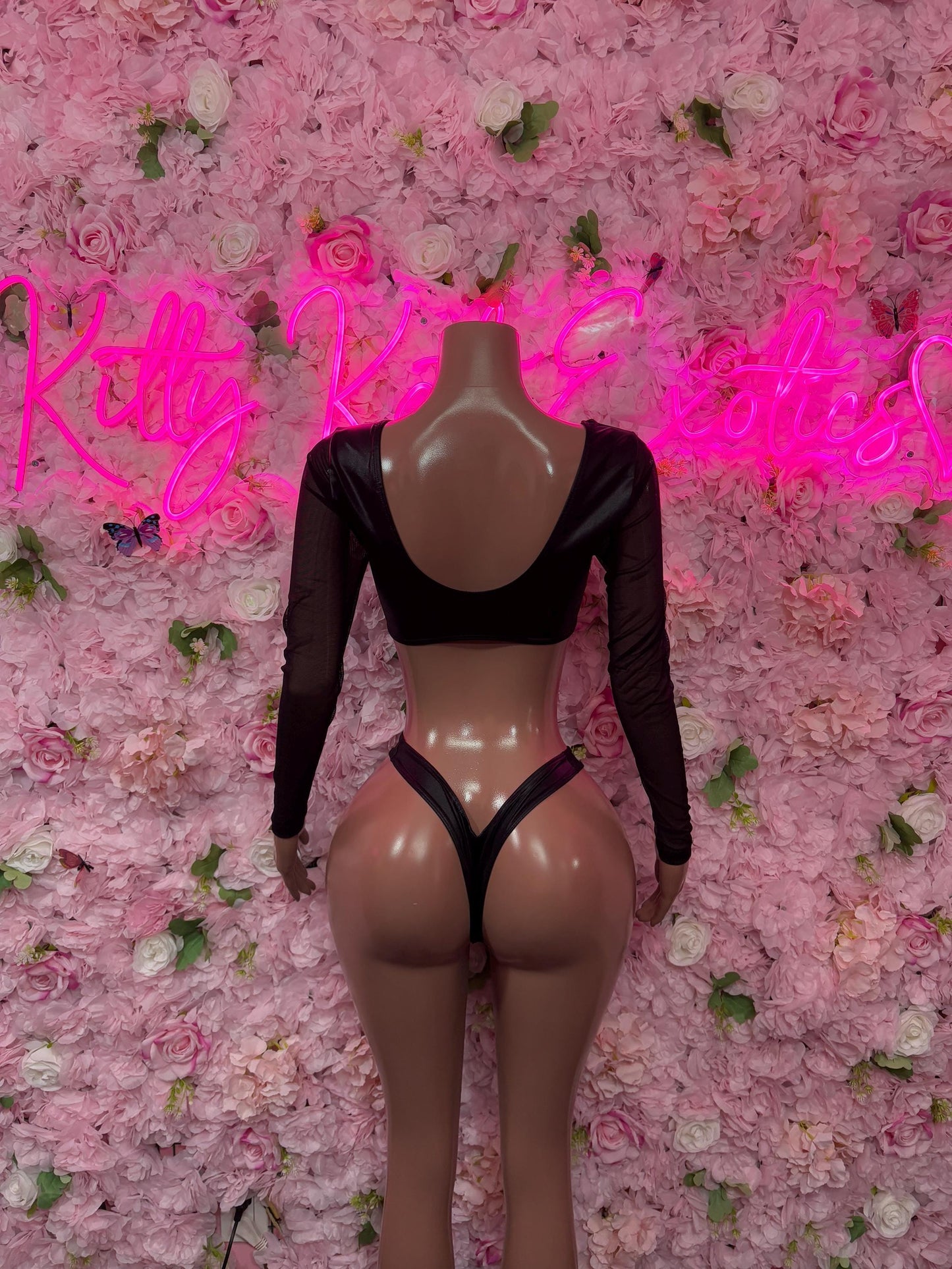 Bottlegirl Two Piece Black Metallic Bodysuit -  Exotic Dancewear  Elegant and Sexy for Performers, Events, or Special Occasions