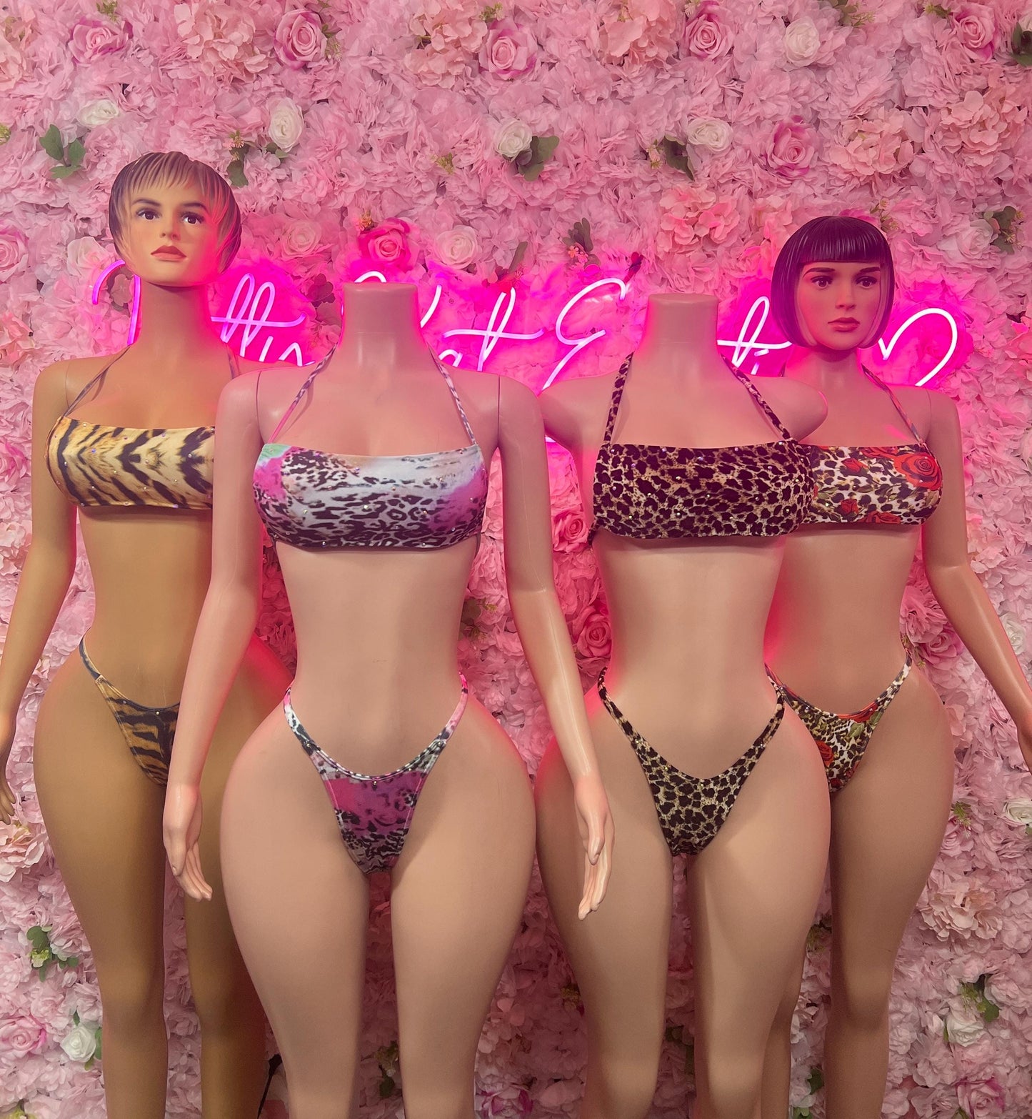 Rave Outfit Bikini Set Cheetah  Crop Top | Festival Outfit | Sexy Dancewear | Exotic Clubwear | Bottle Girl Outfit