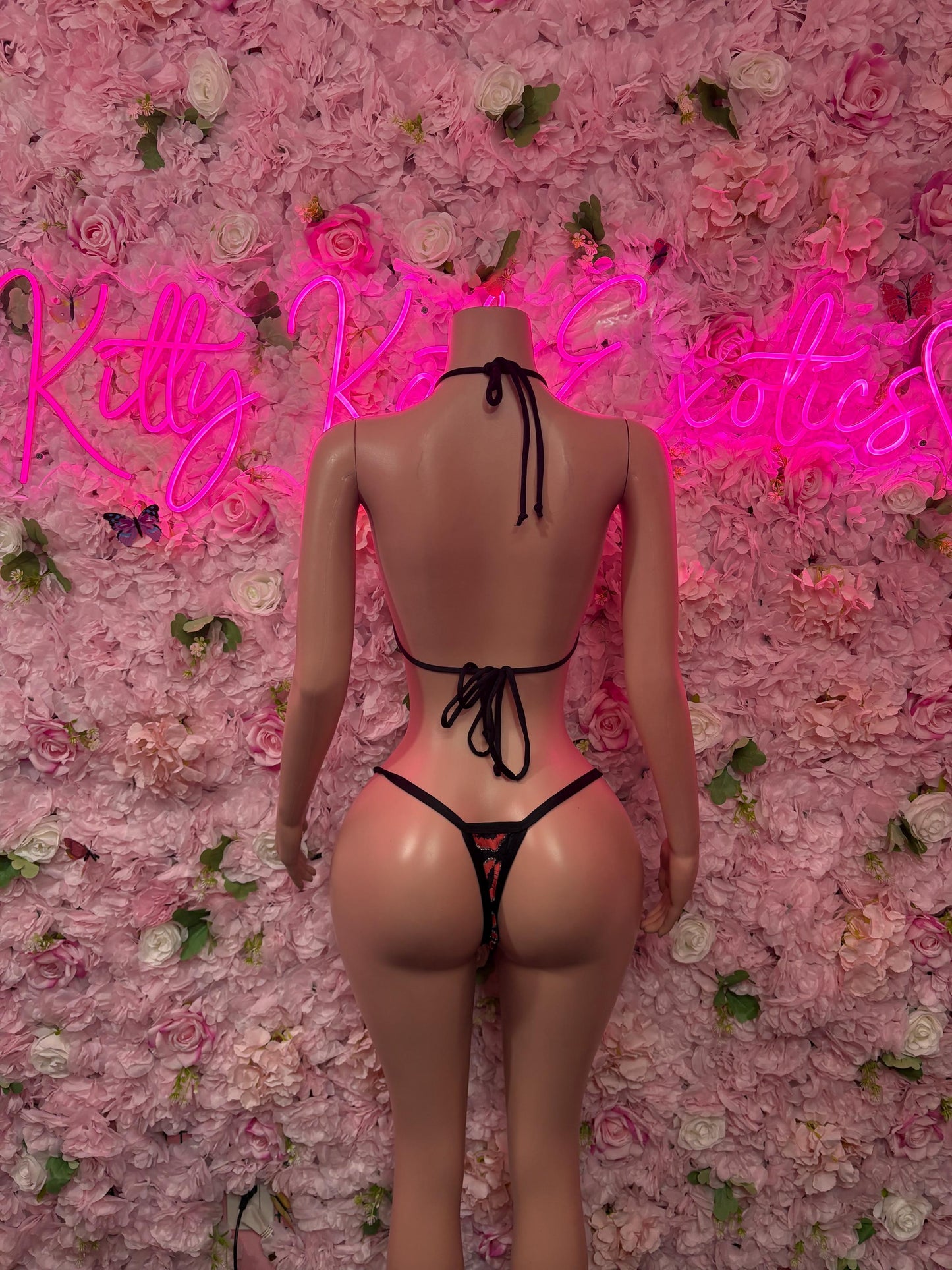 Rave Oufit Two Piece Kisses Bikini -  Exotic Dancewear  Elegant and Sexy for Performers, Events, or Special Occasions